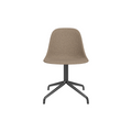 Audo Copenhagen Harbour Side Chair, Dining Height, Upholstered in Black Steel Star Base with Return with Logan Flint, packshot on white