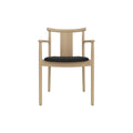 Audo Copenhagen Merkur Dining Chair w/ Armrests in Natural Oak with Sierra 1001 seat, packshot on white
