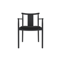 Audo Copenhagen Merkur Dining Chair w/ Armrests in Black Oak with Sierra 1001 seat, packshot on white