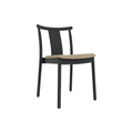 Audo Copenhagen Merkur Dining Chair in Black Oak with Audo Bouclé 02 seat, packshot on white