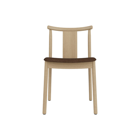 Audo Copenhagen Merkur Dining Chair in Natural Oak with Audo Bouclé 07 seat, packshot on white