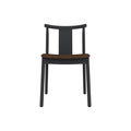 Audo Copenhagen Merkur Dining Chair in Black Oak with Audo Bouclé 07 seat, packshot on white