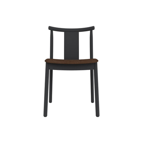 Audo Copenhagen Merkur Dining Chair in Black Oak with Audo Bouclé 07 seat, packshot on white