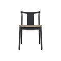 Audo Copenhagen Merkur Dining Chair in Black Oak with Logan Flint seat, packshot on white