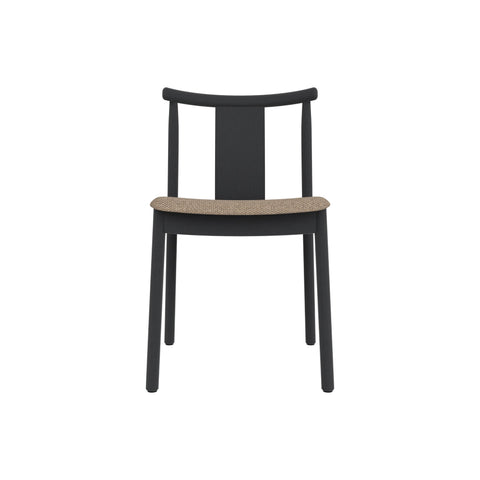 Audo Copenhagen Merkur Dining Chair in Black Oak with Logan Flint seat, packshot on white