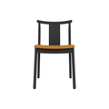 Audo Copenhagen Merkur Dining Chair in Black Oak with Aida 0250 seat, packshot on white