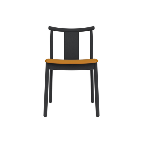 Audo Copenhagen Merkur Dining Chair in Black Oak with Aida 0250 seat, packshot on white