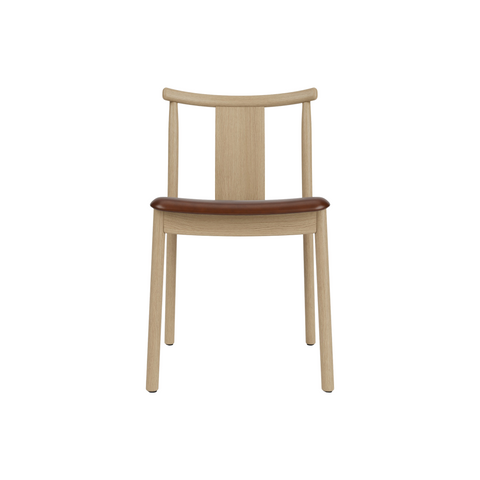 Audo Copenhagen Merkur Dining Chair in Natural Oak with Aida 0329 seat, packshot on white