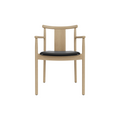 Audo Copenhagen Merkur Dining Chair w/ Armrests in Natural Oak with Aida 1618 seat, packshot on white