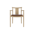 Audo Copenhagen Merkur Dining Chair w/ Armrests in Natural Oak with Aida 0329 seat, packshot on white