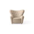 Audo Copenhagen The Tired Man Lounge Chair in Natural Oak with Baena 15, packshot on white