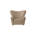 Audo Copenhagen The Tired Man Lounge Chair in Dark Stained Oak with Logan Flint, packshot on white