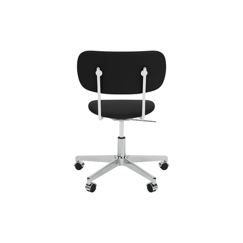 Audo Copenhagen Co Task Chair, Fully Upholstered, Without Arms in Polished Aluminum with Sierra 1001, packshot on white