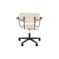 Audo Copenhagen Co Task Chair, Fully Upholstered, With Arms in Black Aluminum and Dark Stained Oak with Logan Jasmine, packshot on white