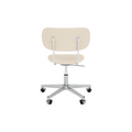 Audo Copenhagen Co Task Chair, Fully Upholstered, Without Arms in Polished Aluminum with Logan Jasmine, packshot on white