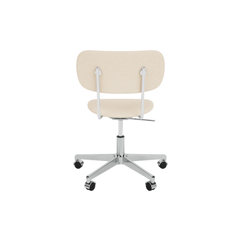 Audo Copenhagen Co Task Chair, Fully Upholstered, Without Arms in Polished Aluminum with Logan Jasmine, packshot on white