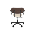 Audo Copenhagen Co Task Chair, Upholstered Seat, With Arms in Black Aluminum and Dark Stained Oak with Logan Jasmine, packshot on white