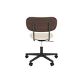 Audo Copenhagen Co Task Chair, Upholstered Seat, Without Arms in Black Aluminum and Dark Stained Oak with Logan Jasmine, packshot on white