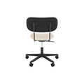 Audo Copenhagen Co Task Chair, Upholstered Seat, Without Arms in Black Aluminum and Black Oak with Logan Jasmine, packshot on white