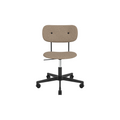 Audo Copenhagen Co Task Chair, Fully Upholstered, Without Arms in Black Aluminum with Logan Flint, packshot on white