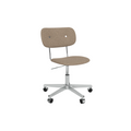 Audo Copenhagen Co Task Chair, Fully Upholstered, Without Arms in Polished Aluminum with Logan Flint, packshot on white