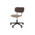 Audo Copenhagen Co Task Chair, Upholstered Seat, Without Arms in Black Aluminum and Dark Stained Oak with Sierra 1611, packshot on white