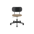 Audo Copenhagen Co Task Chair, Upholstered Seat, Without Arms in Black Aluminum and Black Oak with Sierra 1611, packshot on white