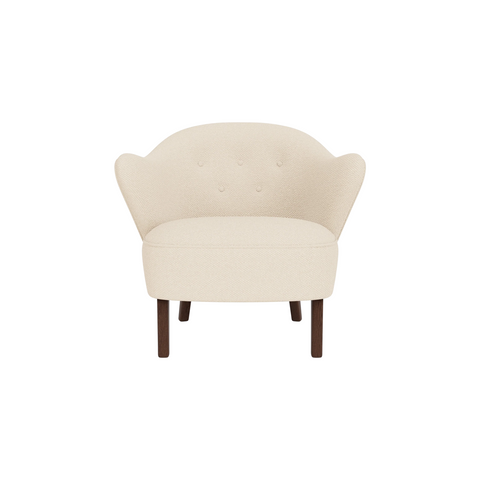 Audo Copenhagen Ingeborg Lounge Chair in Dark Stained Oak with Logan Jasmine, packshot on white