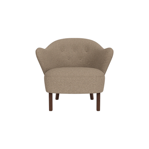 Audo Copenhagen Ingeborg Lounge Chair in Dark Stained Oak with Logan Flint, packshot on white