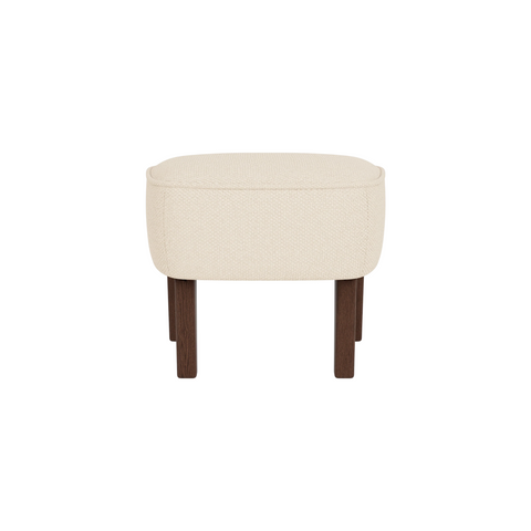 Audo Copenhagen Ingeborg Ottoman in Dark Stained Oak with Logan Jasmine, packshot on white