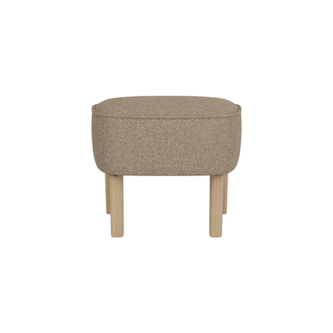 Audo Copenhagen Ingeborg Ottoman in Natural Oak with Logan Flint, packshot on white