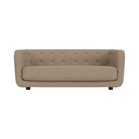 Audo Copenhagen Vilhelm Sofa in Dark Stained Oak with Logan Flint, packshot on white