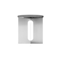 Audo Copenhagen Androgyne Side Table, 16.5" with Brushed Steel base and Nero Marquina Marble top, packshot on white