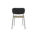 Audo Copenhagen Co Dining Chair, Without Arms, Partially Upholstered in Black Steel and Black Oak with Audo Bouclé 02, packshot on white