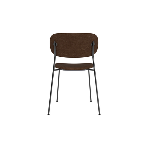 Audo Copenhagen Co Dining Chair, Without Arms, Fully Upholstered in Black Steel with Audo Bouclé 07, packshot on white
