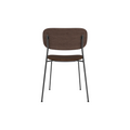 Audo Copenhagen Co Dining Chair, With Arms, Fully Upholstered in Black Steel and Black Oak with Audo Bouclé 02, packshot on white