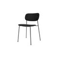 Audo Copenhagen Co Dining Chair, Without Arms, Fully Upholstered in Black Steel with Sierra 1001, packshot on white