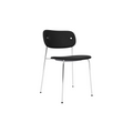 Audo Copenhagen Co Dining Chair, Without Arms, Fully Upholstered in Chrome with Sierra 1001, packshot on white