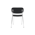 Audo Copenhagen Co Dining Chair, Without Arms, Partially Upholstered in Chrome and Black Oak with Sierra 1001, packshot on white