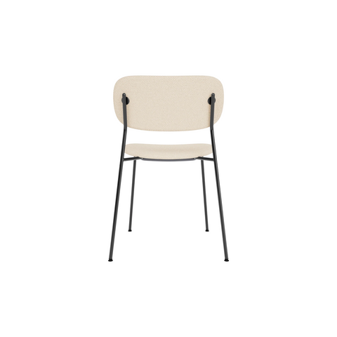 Audo Copenhagen Co Dining Chair, Without Arms, Fully Upholstered in Black Steel with Logan Jasmine, packshot on white