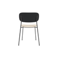 Audo Copenhagen Co Dining Chair, Without Arms, Partially Upholstered in Black Steel and Black Oak with Logan Jasmine, packshot on white