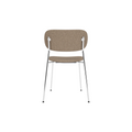 Audo Copenhagen Co Dining Chair, Without Arms, Fully Upholstered in Chrome with Logan Flint, packshot on white