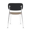 Audo Copenhagen Co Dining Chair, Without Arms, Partially Upholstered in Chrome and Black Oak with Sierra 1611, packshot on white