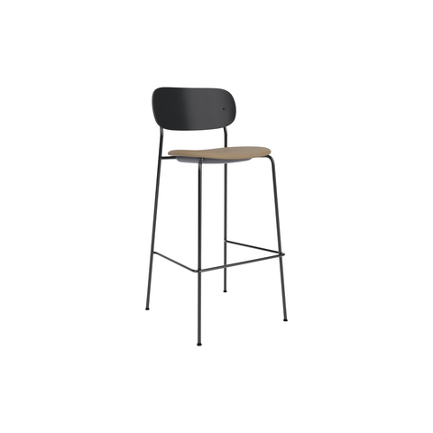 Audo Copenhagen Co Bar Chair, Upholstered in Black Oak with Sierra 1611, packshot on white