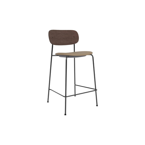 Audo Copenhagen Co Counter Chair, Upholstered in Dark Stained Oak with Sierra 1611, packshot on white