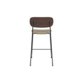 Audo Copenhagen Co Counter Chair, Upholstered in Dark Stained Oak with Logan Flint, packshot on white