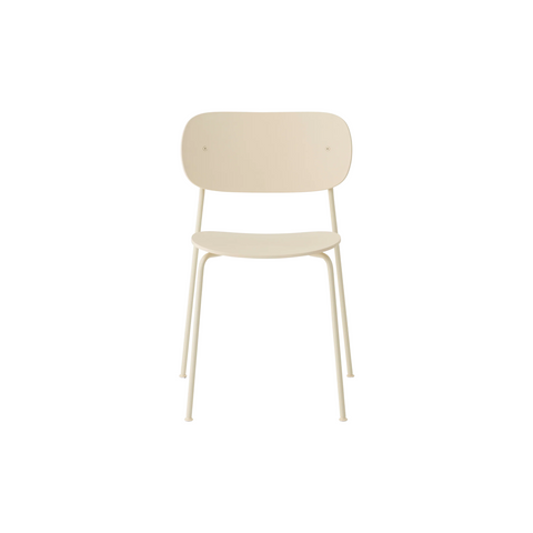 Audo Copenhagen Co Dining Chair, Outdoor, Without Armrest in Ivory, packshot on white