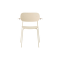 Audo Copenhagen Co Dining Chair, Outdoor, With Armrest in Ivory, packshot on white