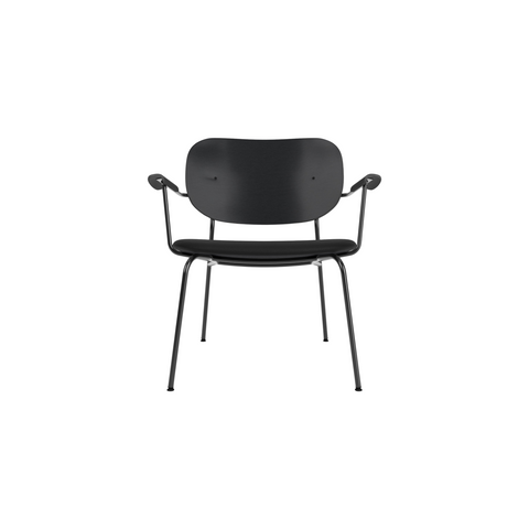 Audo Copenhagen Co Lounge Chair, Partially Upholstered in Black Oak with Sierra 1001, packshot on white