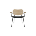 Audo Copenhagen Co Lounge Chair, Partially Upholstered in Natural Oak with Sierra 1001, packshot on white